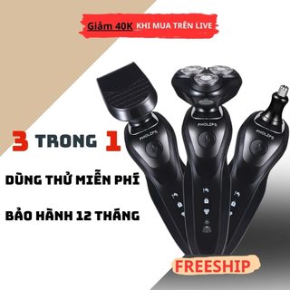 Máy cạo râu đa năng 3 lưỡi kép 1588 , Máy cạo râu cạo sát, êm, sạc pin nhanh, 3 chức năng K