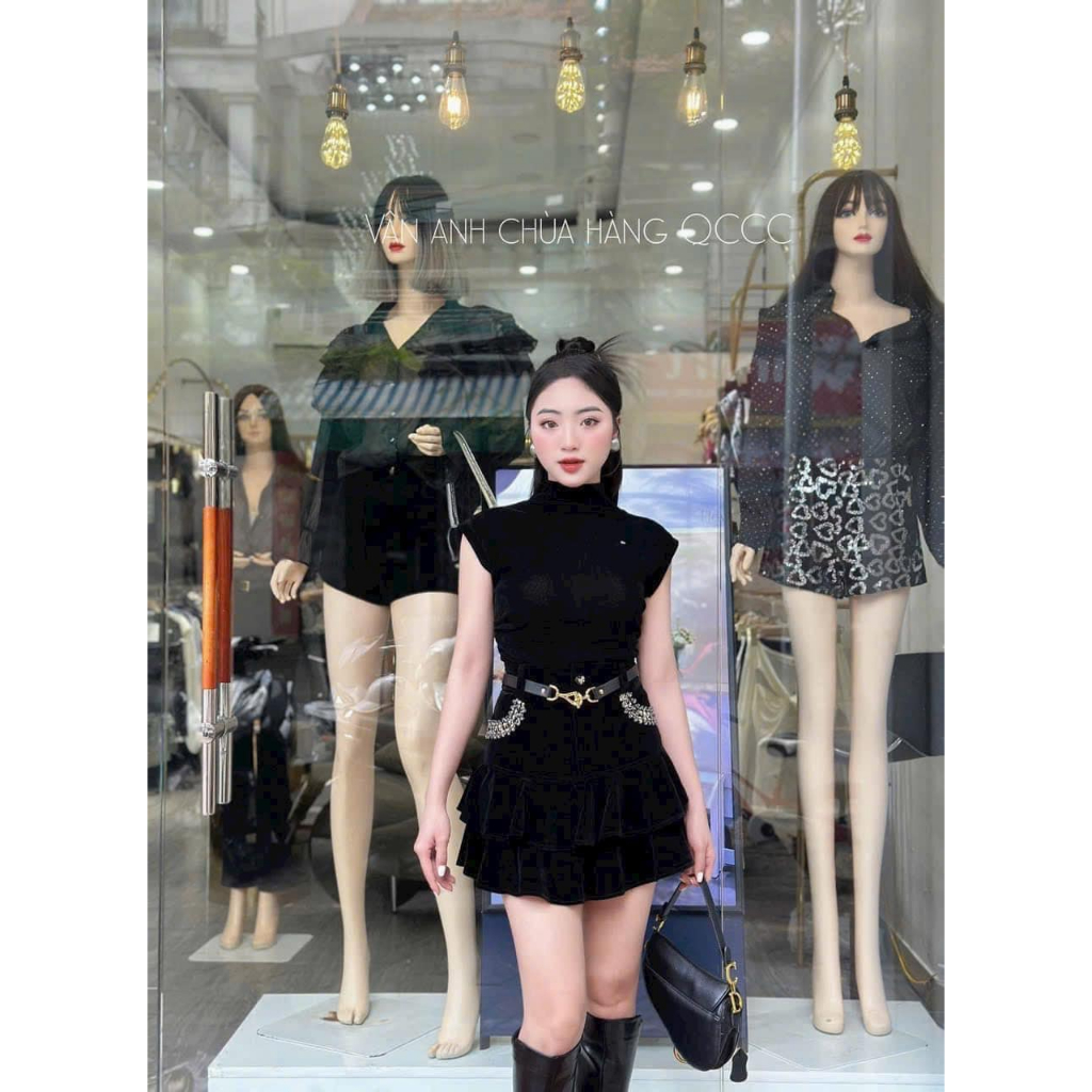 Áo tuyết nhung cổ 2 phân kèm tag nhún 3 màu