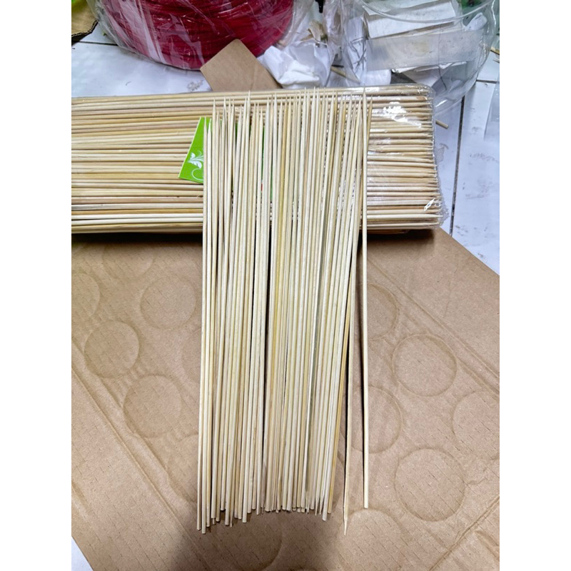100 Tăm xiên tre - Que xiên thịt, xúc xích dài 30cm