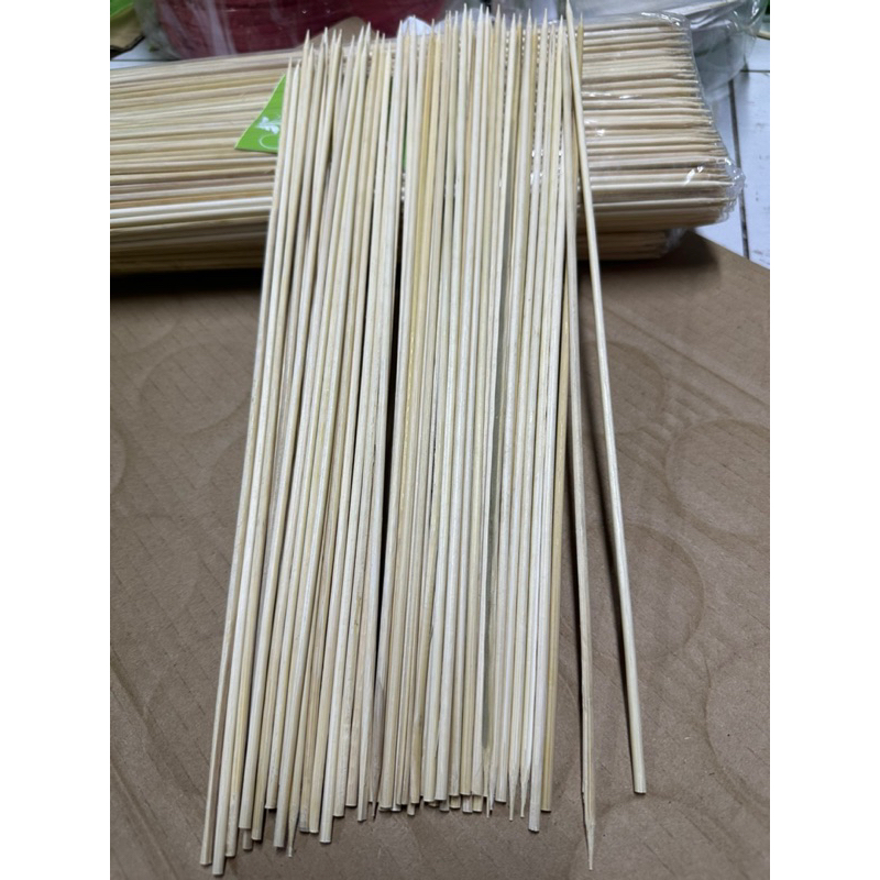 100 Tăm xiên tre - Que xiên thịt, xúc xích dài 30cm