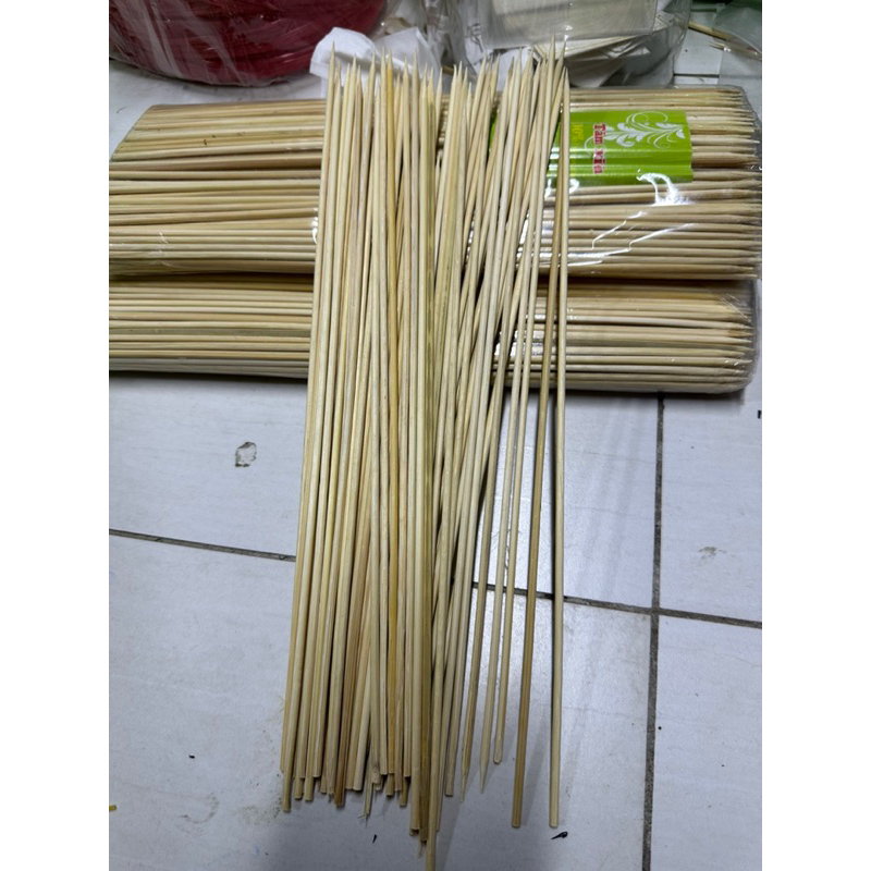 100 Tăm xiên tre - Que xiên thịt, xúc xích dài 30cm