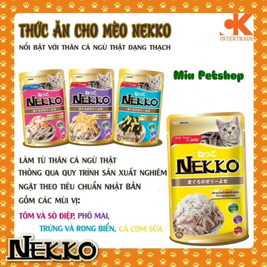 Combo 12 gói pate nekko dành cho mèo nhiều vị đa dạng thành phần dành cho mèo
