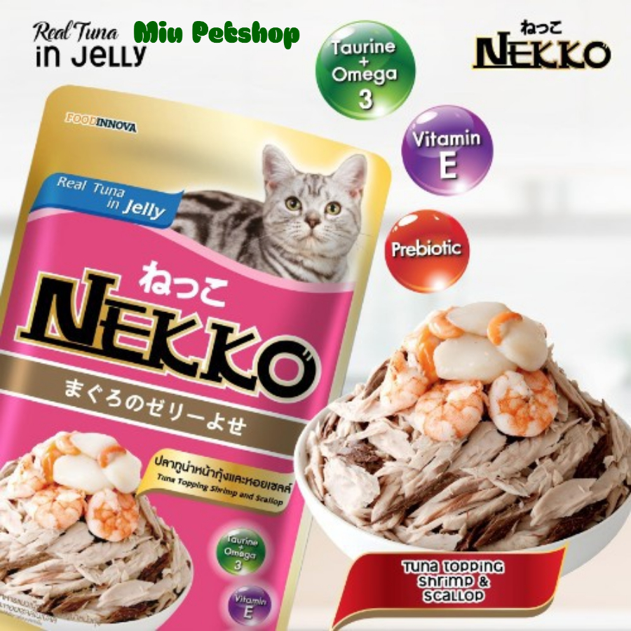 Combo 12 gói pate nekko dành cho mèo nhiều vị đa dạng thành phần dành cho mèo