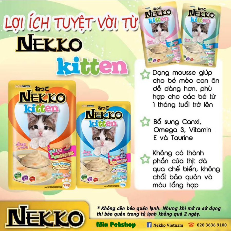Combo 12 gói pate nekko dành cho mèo nhiều vị đa dạng thành phần dành cho mèo