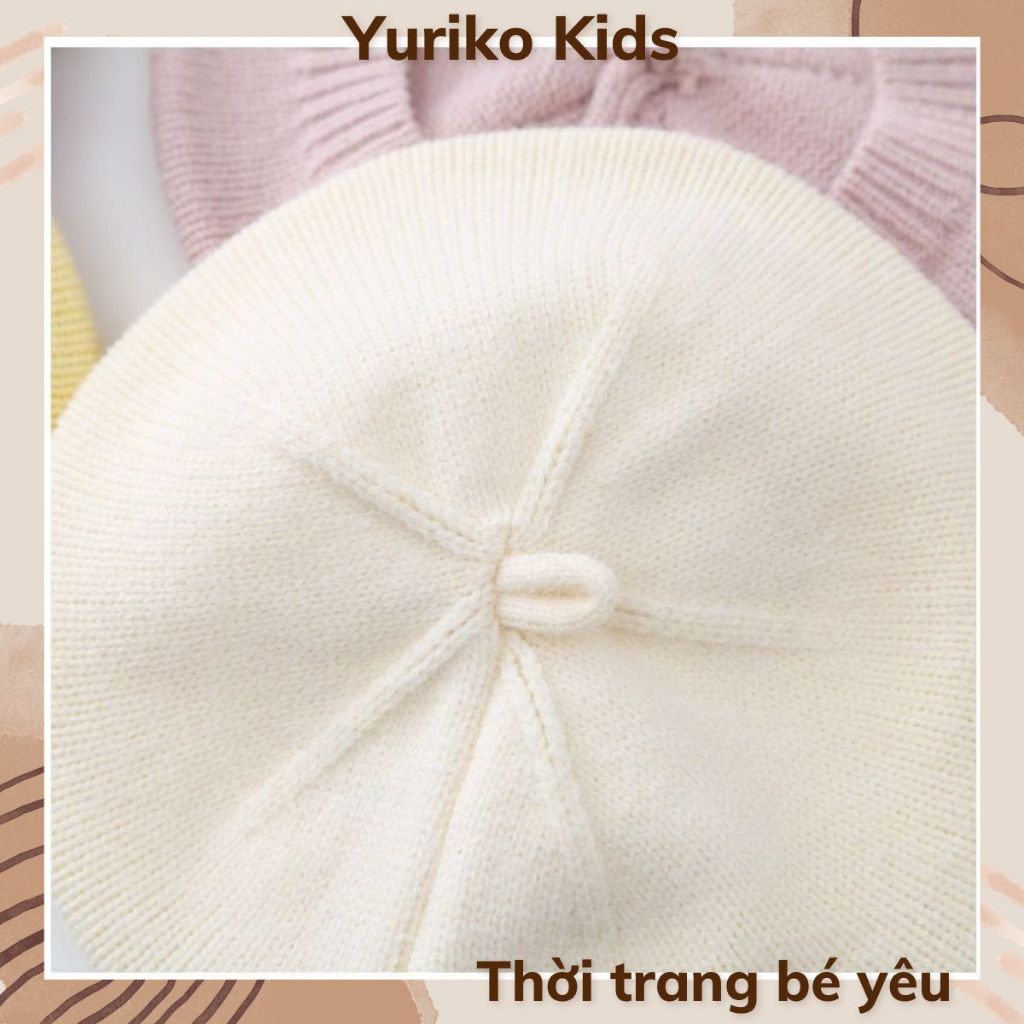 Mũ Nồi Trơn Đan Len Dễ Thương Cho Bé Gái