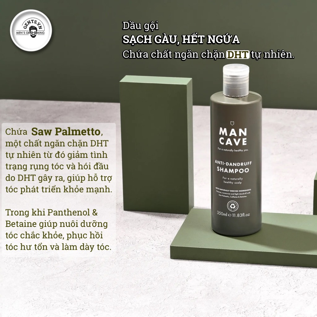 Dầu gội sạch gàu, ngăn rụng tóc cho nam Mancave Anti-Dandruff 30ml