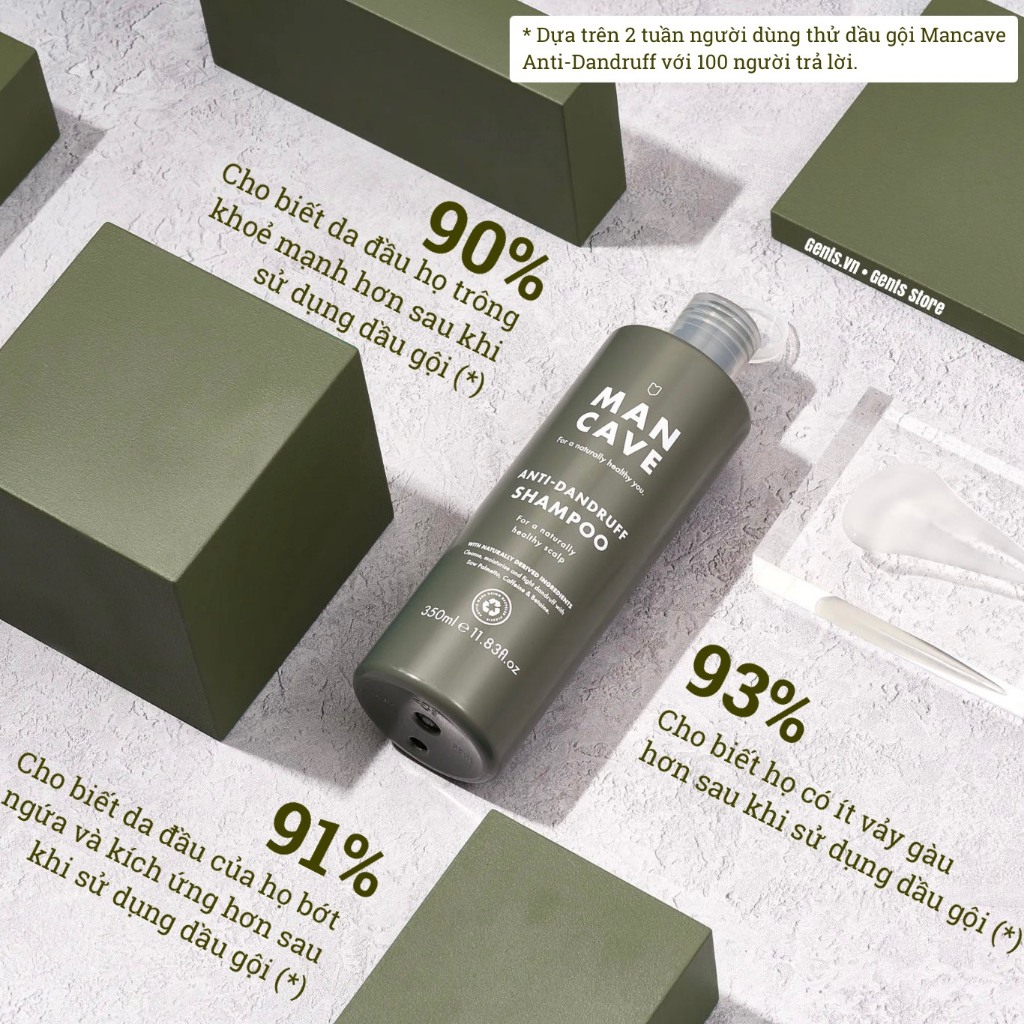 Dầu gội sạch gàu, ngăn rụng tóc cho nam Mancave Anti-Dandruff 30ml