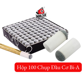 [THỊNH TÂM] Hộp 100 Phíp Chụp Đầu Cơ BiDa, Đầu Tẩy Bi-a 11mm 12mm 13mm Chuẩn Xịn [ HỘP 100 CHỤP ĐẦU CƠ ]