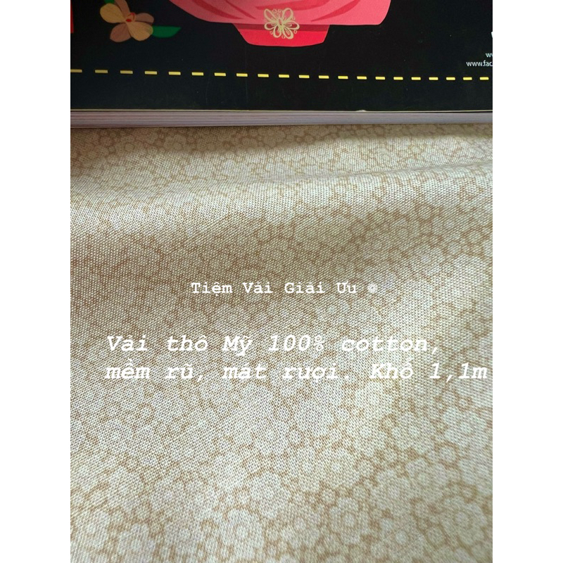 Vải thô Mỹ 100% cotton hoa nhí  - khổ 1,1m