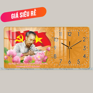 Đồng Hồ Tráng Gương "BÁC HỒ" In UV 5D Cao Cấp - Đồng Hồ Treo Tường Kim Trôi Hiện Đại