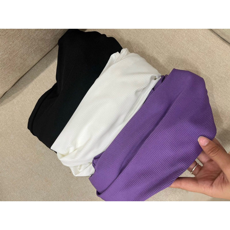 Set 3 áo thun tăm dài tay cổ tròn - Combo 3 áo tay dài thun tăm nữ siêu xinh