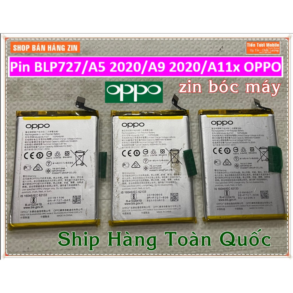 Pin BLP727 A5 2020, A9 2020, A11x OPPO (cũ bóc máy đẹp)