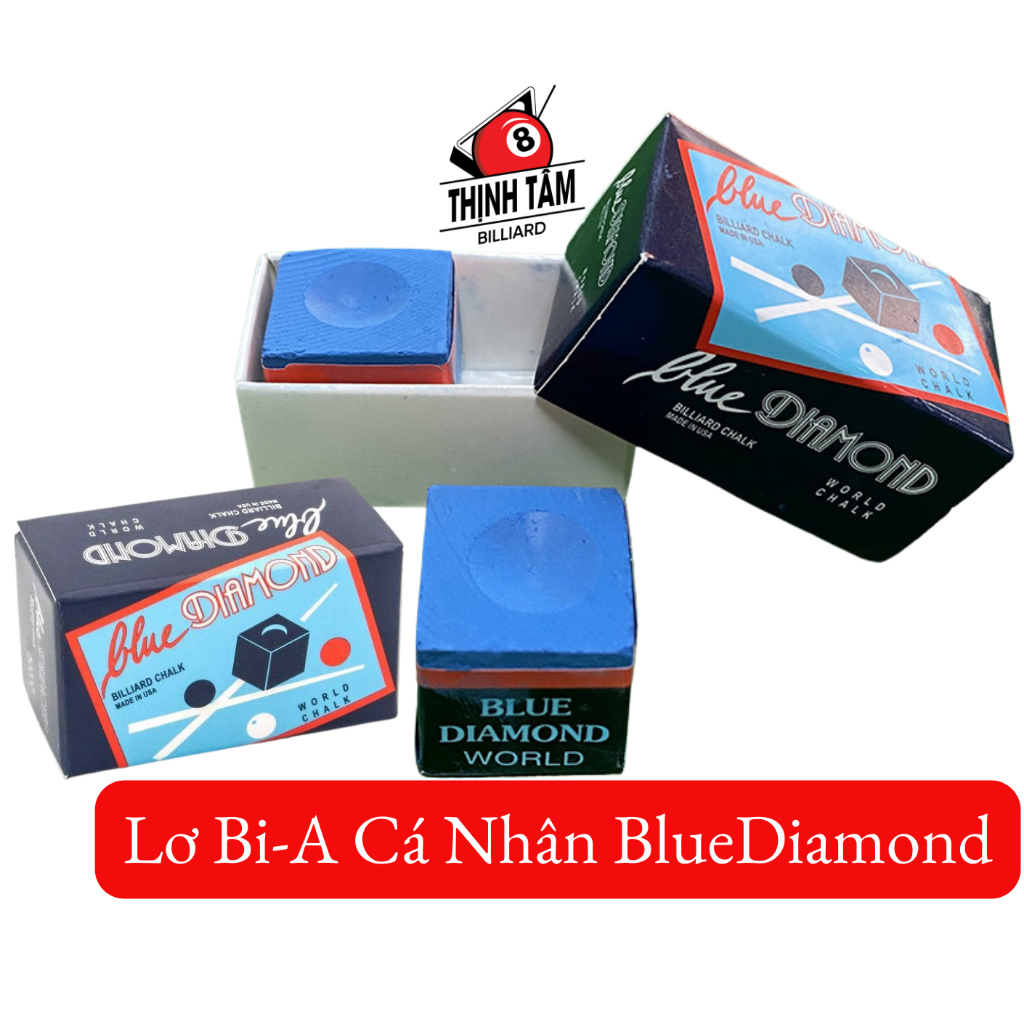 [THỊNH TÂM] Viên Lơ Bida Cá Nhân Blue Diamond, Phấn Bi-A OMIN Pro Cao Cấp [ Hộp Lơ BLUE DIAMOND ]