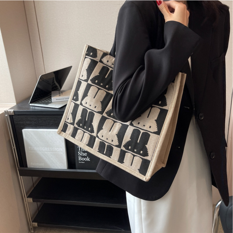 Túi Cói thời trang hình thỏ, Túi cói đi biển, đi chơi mang phong cách Vintage