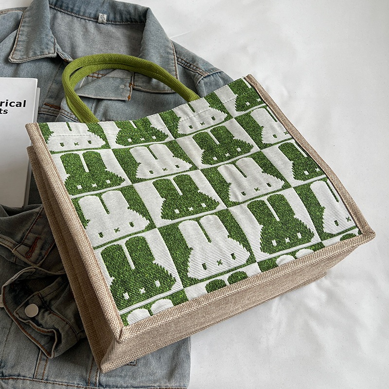 Túi Cói thời trang hình thỏ, Túi cói đi biển, đi chơi mang phong cách Vintage