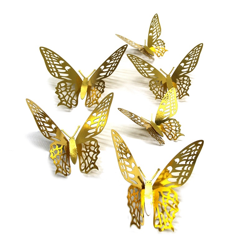 Set 12 Cánh Bướm 3D Trang Trí Tráp Cưới, Concept Chụp Hình, Trang Trí Hoa Bướm 3D Trang Trí Bánh Kem,..,...