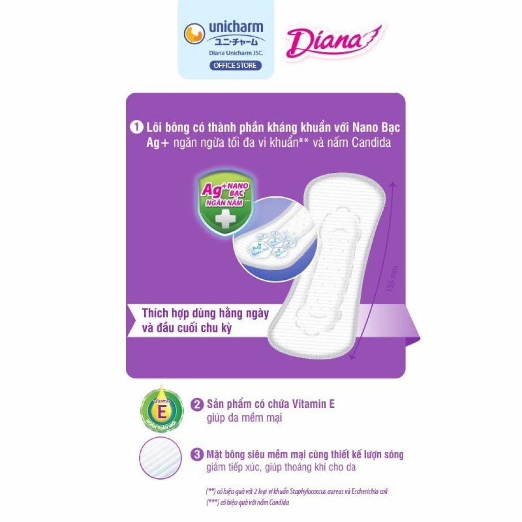 Băng vệ sinh Diana Hàng ngày Kháng khuẩn