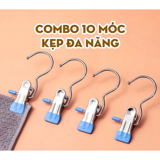 Combo 10 móc treo quần áo - Kẹp đơn treo quần áo đa năng