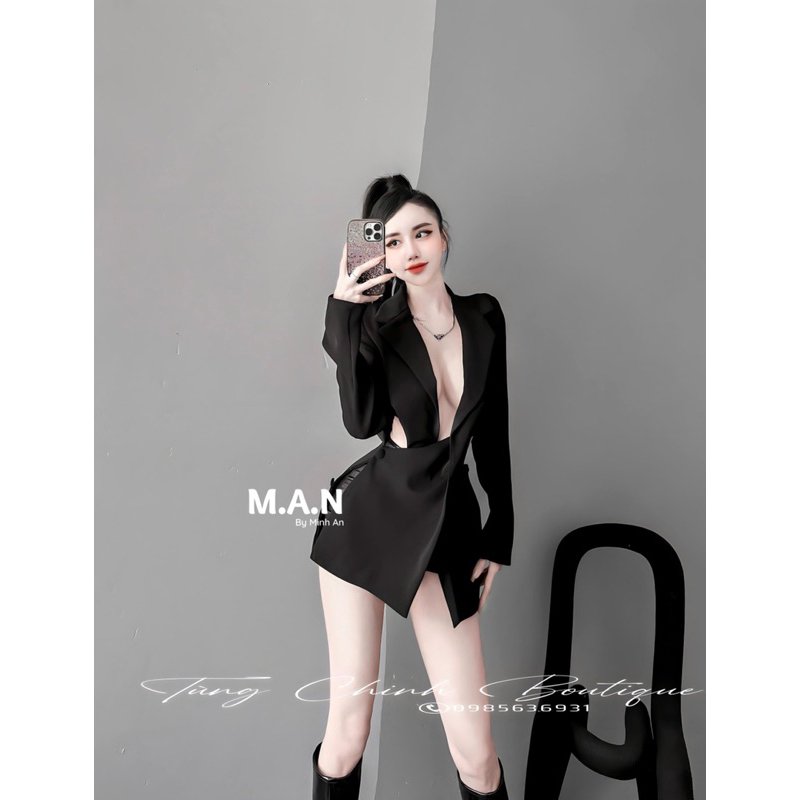 Áo vest váy khoét eo siêu chảnh