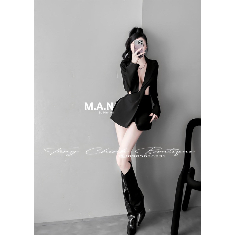 Áo vest váy khoét eo siêu chảnh