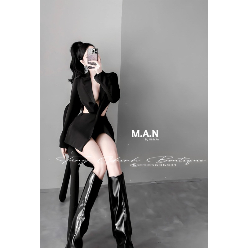 Áo vest váy khoét eo siêu chảnh