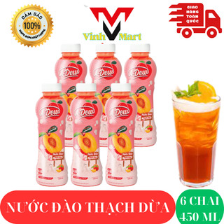 A dew nước đào thạch dừa 1 lốc 6 chai 450 ml