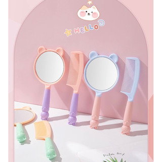 Set Gương Kèm Lược Cầm Tay Trang Điểm Hình Thú Cưng