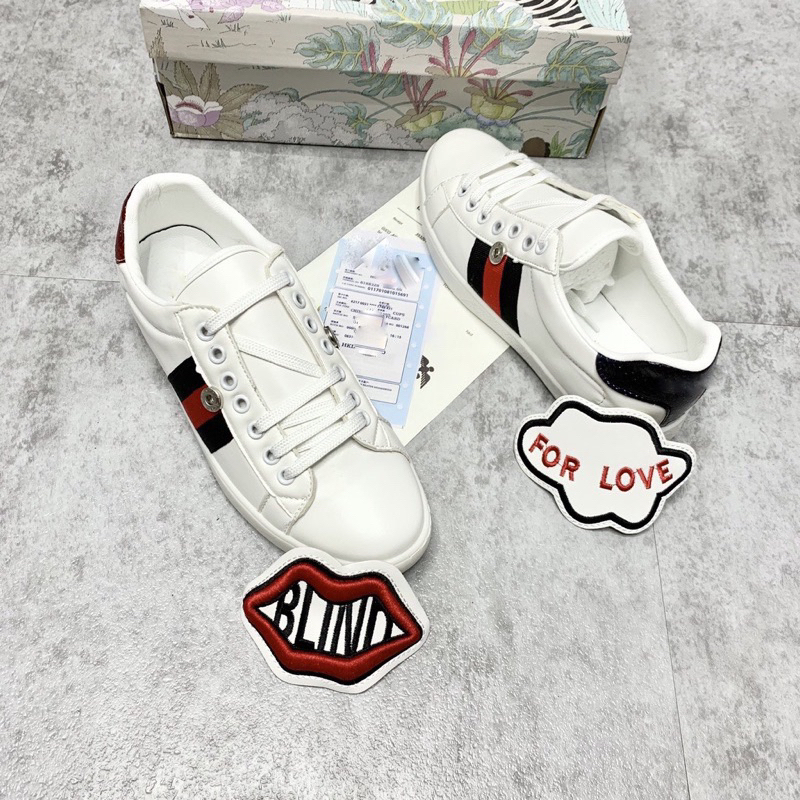 Giày Thể Thao Gc môi for love Da cao cấp dành cho Nam Nữ Thêu Gót Song đế thơm