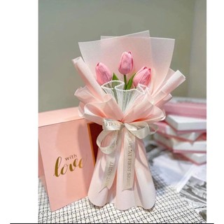 Bó hoa tulip 1b 3 bông kèm túi