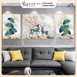 Bộ 3 Tranh Tráng Gương Pha Lê Decor, Treo Tường, Phòng Khách, Phòng Ngủ, Giá Rẻ, Decor Phòng, Huyền My Decor