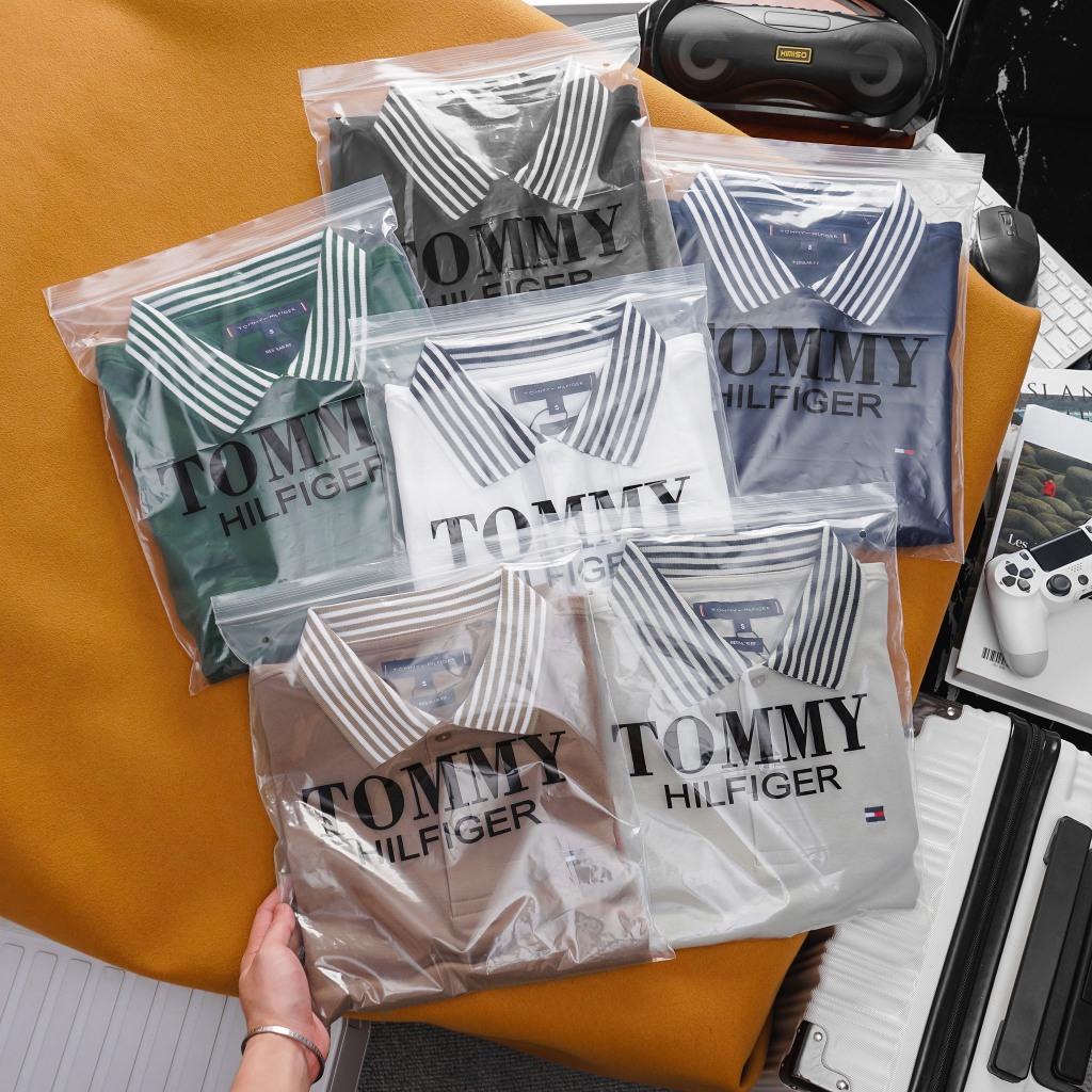 Áo thun  vải cá sấu cotton co dãn và thấm hút tốt 1 màu cổ sọc 6 màu