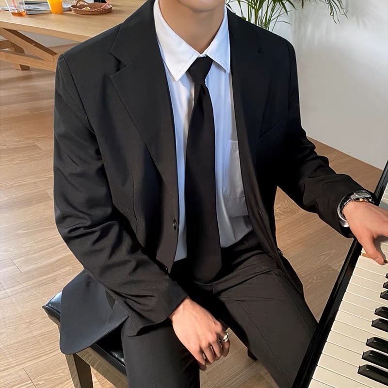 Áo blazer nam 2 lớp form regular dài tay TẶNG KÈM CÀ VẠT Có đệm vai Hero Clothes