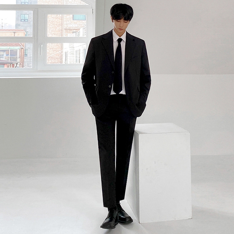 Áo blazer nam 2 lớp form regular dài tay TẶNG KÈM CÀ VẠT Có đệm vai Hero Clothes