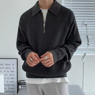 Áo len nam cổ bẻ dáng rộng dài tay có khoá kéo AL38 Hero Clothes phong cách Hàn Quốc