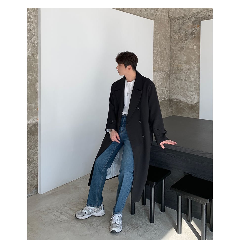 Áo khoác măng tô nam dáng dài AKD28 có đai lưng phong cách Hàn Quốc Hero Clothes