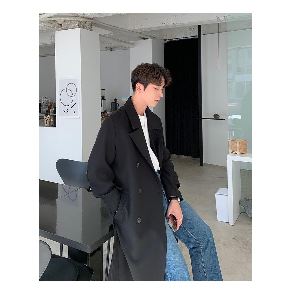 Áo khoác măng tô nam dáng dài AKD28 có đai lưng phong cách Hàn Quốc Hero Clothes