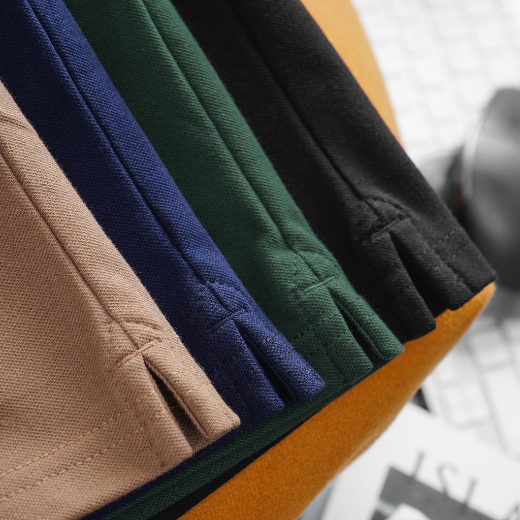 Áo thun  vải cá sấu cotton co dãn và thấm hút tốt 1 màu cổ sọc 6 màu