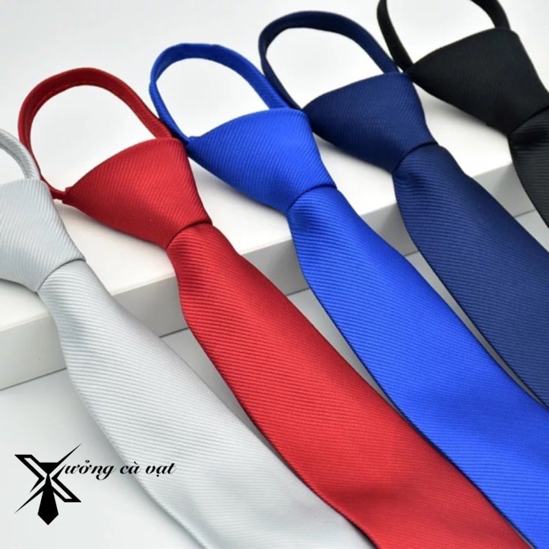 Cà vạt nam bản 7cm thắt sẵn dây kéo kiểu dáng hàn quốc mẫu 2024 xưởng cà vạt