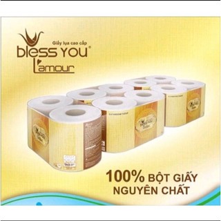 Lốc 10 cuộn giấy vệ sinh cao cấp Bless You Lamour