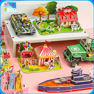 Bộ lắp ráp hình 3d cho bé - Tranh Lắp Ráp Xếp Hình 3d cho bé nhiều hình