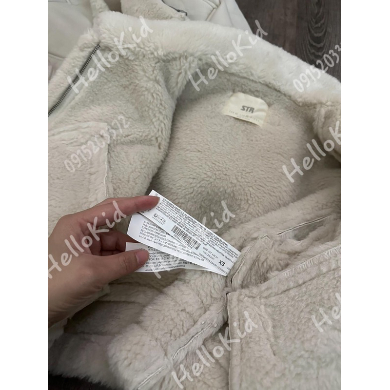 Áo khoác da lót lông cừu STR nữ