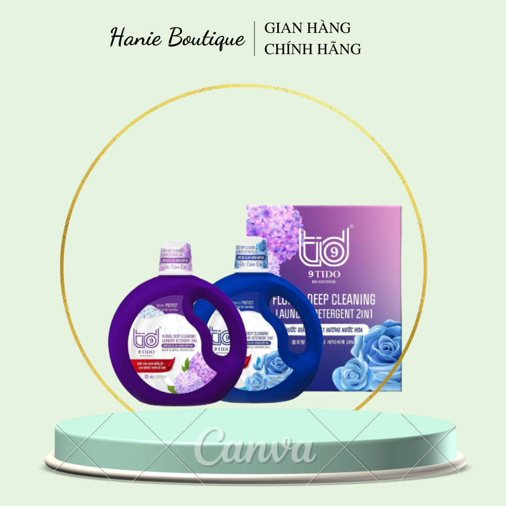 (Chính hãng 9TIDO BEAUTIFUL) - Nước giặt xả Floral Deep/ Blue Deep Cleaning Laundry Detergent 2IN1 2LIT