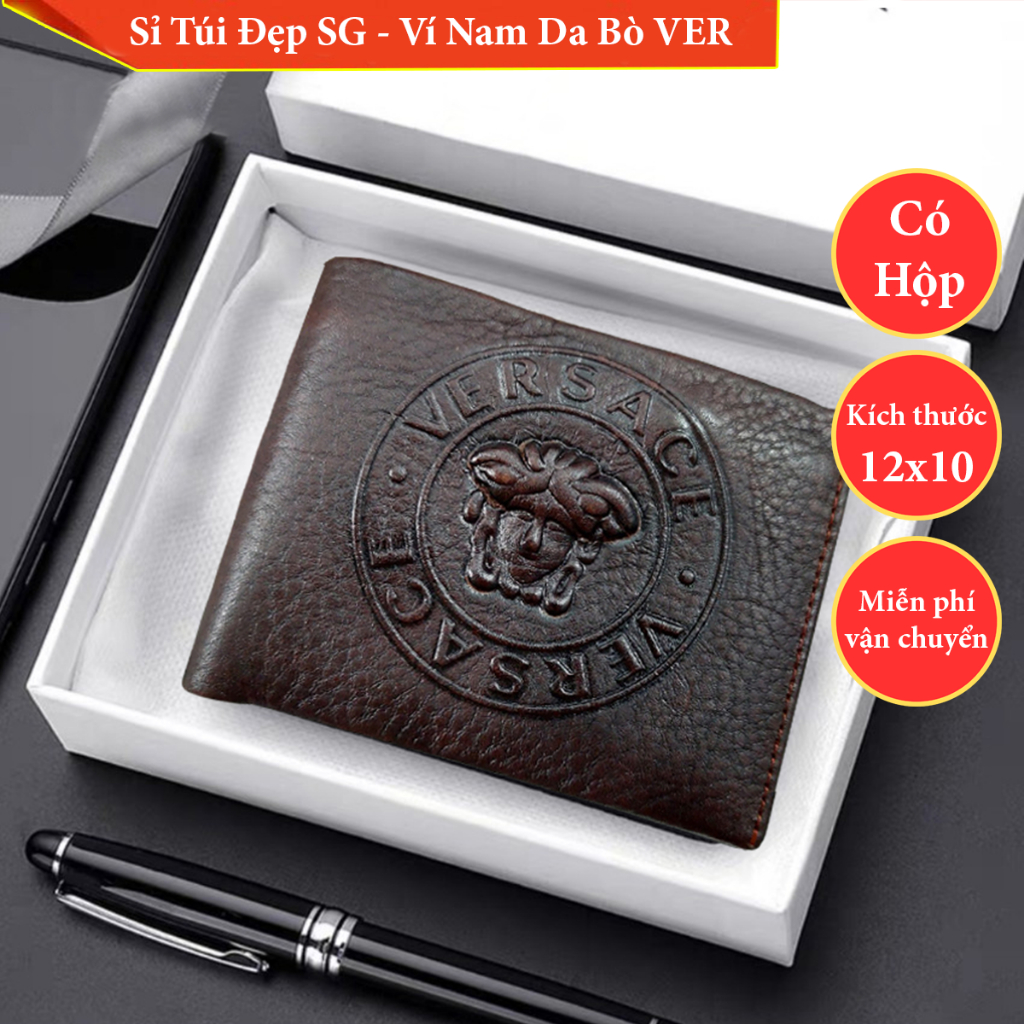 Bóp ví nam Ông Địa dáng đứng bán chạy 2023 Rẻ mà Đẹp Fullbox - VNR020  - Ví Nam Da Bò HCM