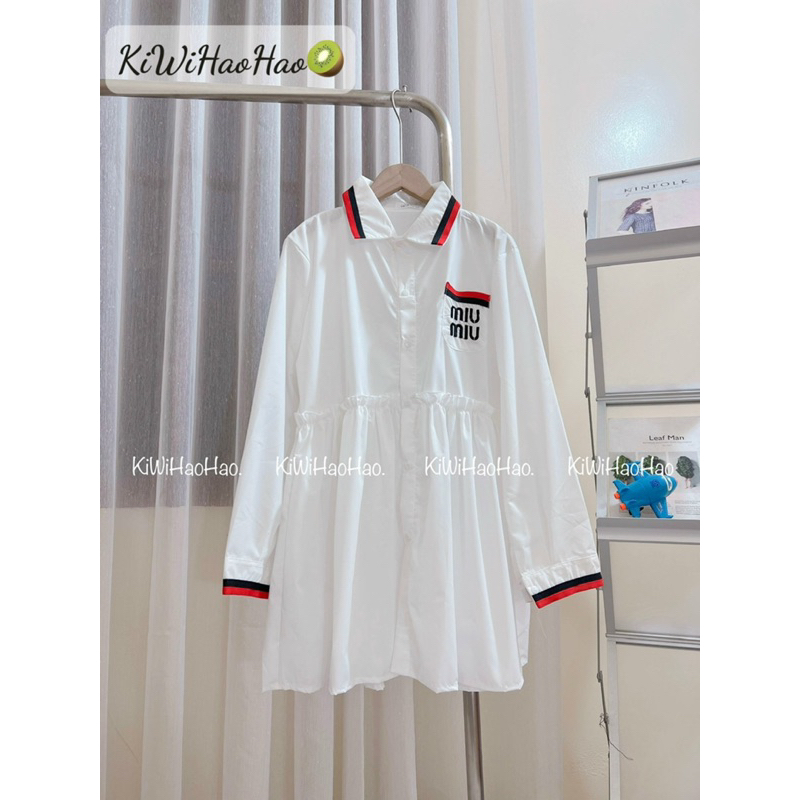 ÁO BẦU SƠ  MI  DÀI TAY DÁNG BABBYDOL MIU MIU