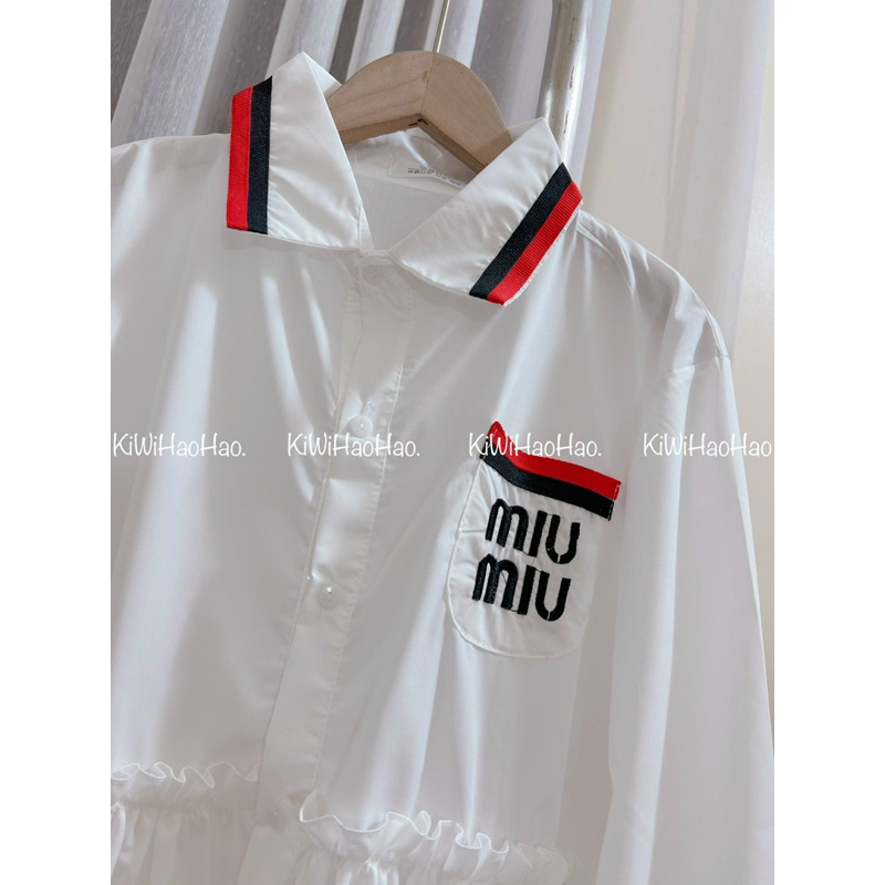 ÁO BẦU SƠ  MI  DÀI TAY DÁNG BABBYDOL MIU MIU