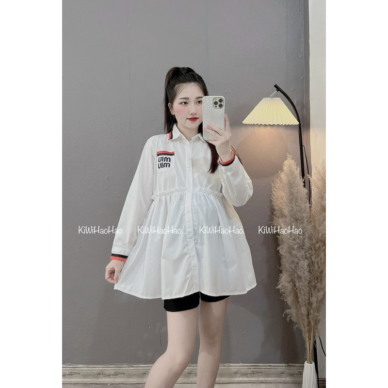 ÁO BẦU SƠ  MI  DÀI TAY DÁNG BABBYDOL MIU MIU