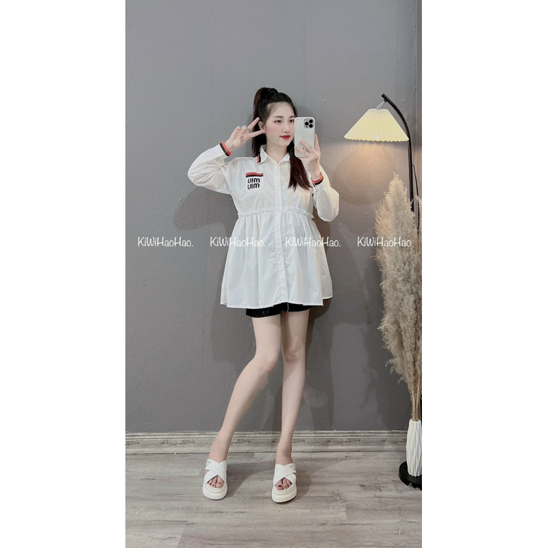 ÁO BẦU SƠ  MI  DÀI TAY DÁNG BABBYDOL MIU MIU