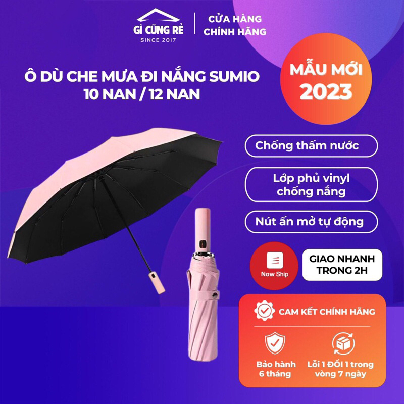 Ô dù che mưa nắng 12 nan Đôi cao cấp ,đóng mở tự động bằng 1 nút bấm ,đặc biệt chống tia UV cực tốt
