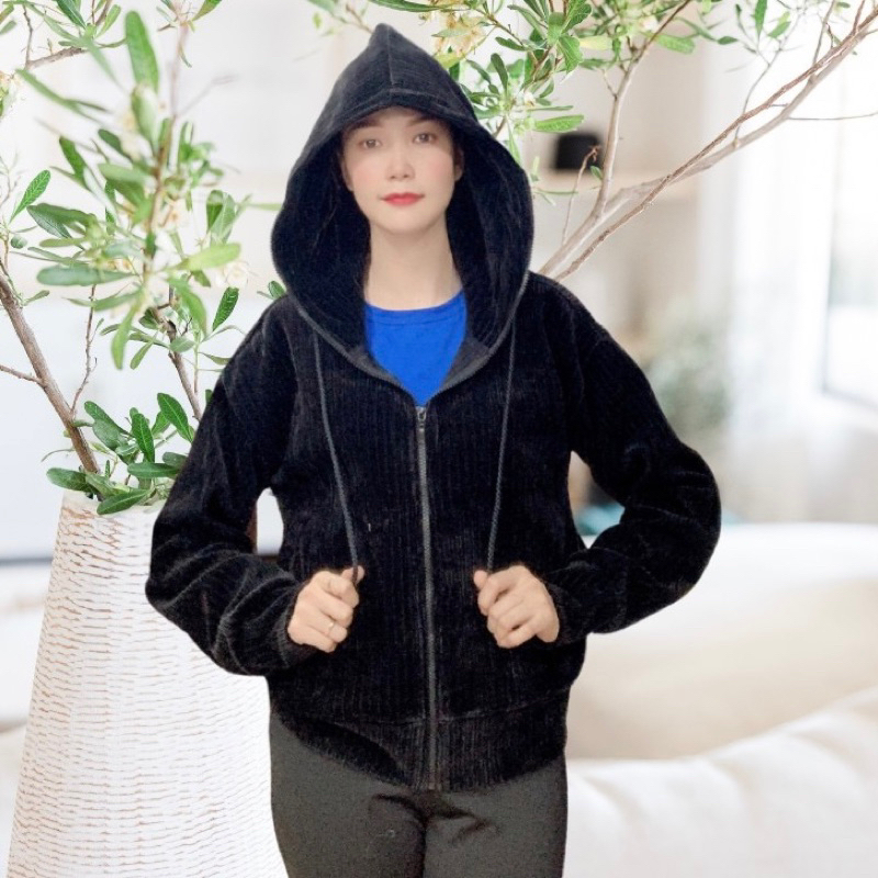 ‼️FREESHIP‼️ Áo Khoác Chất Liệu Nhung Đôi Phom Dài Trơn Màu 6 Túi Siêu Mát
