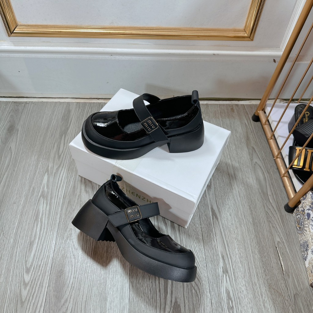 Giày da lười nữ mũi tròn phong cách da cao cấp